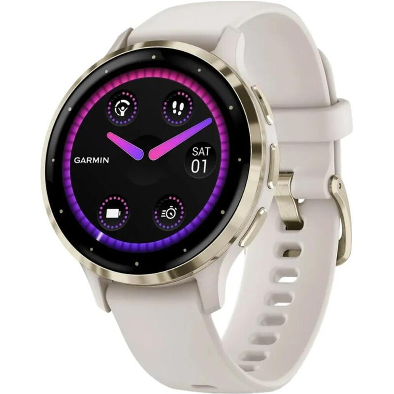 Смарт-часы Garmin Venu 3s Soft Gold Stainless Steel Bezel with Ivory Case and Silicone Band (010-02785-04)