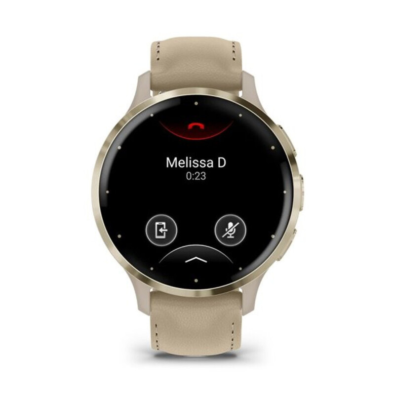 Смарт-часы Garmin Venu 3S Soft Gold Stainless Steel Bezel with French Gray Case and Leather Band (010-02785-55)