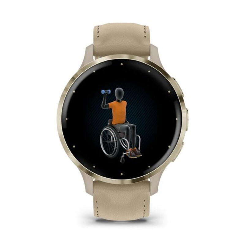 Смарт-часы Garmin Venu 3S Soft Gold Stainless Steel Bezel with French Gray Case and Leather Band (010-02785-55)