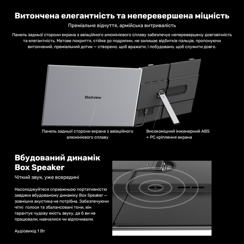 Монітор портативний Blackview 15.3" SCM8 Single Screen (BVSCM8) IPS Grey