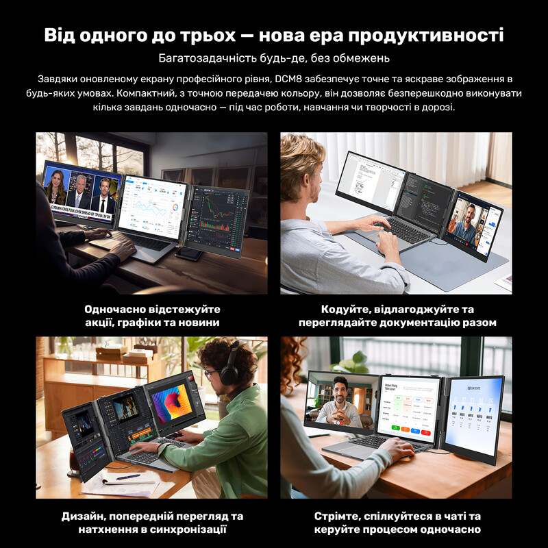 Монитор портативный Blackview 15.3" DCM8 Dual Screen (BVDCM8) IPS Grey