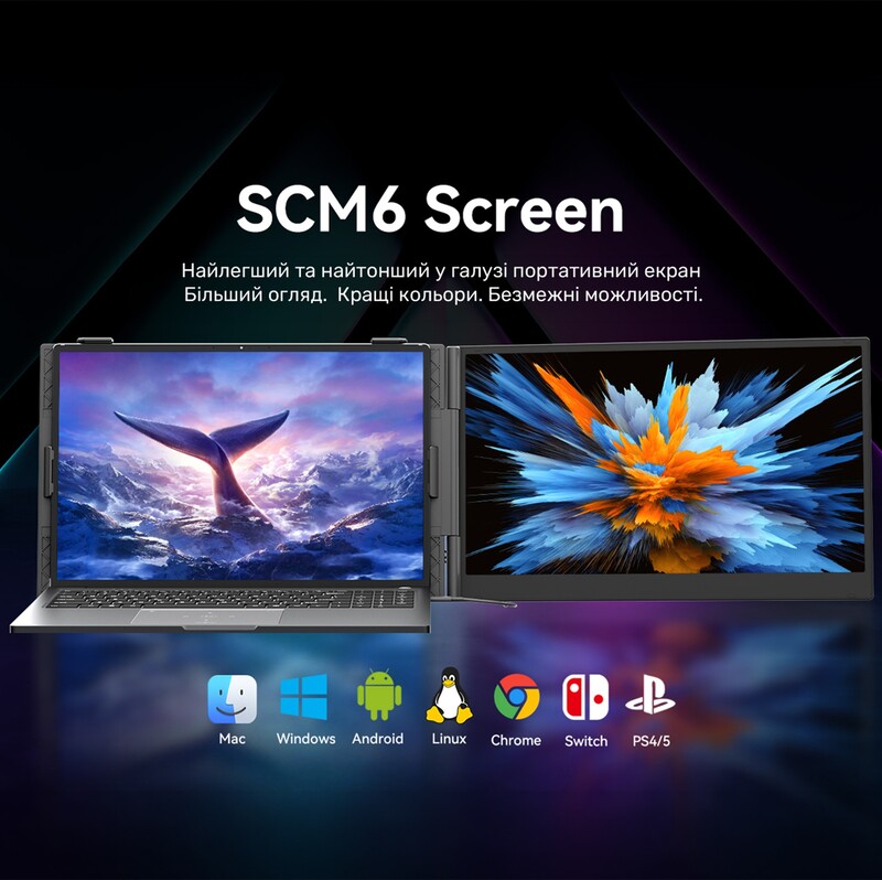 Монитор портативный Blackview 14" SCM6 Single Screen (BVSCM6) IPS Grey
