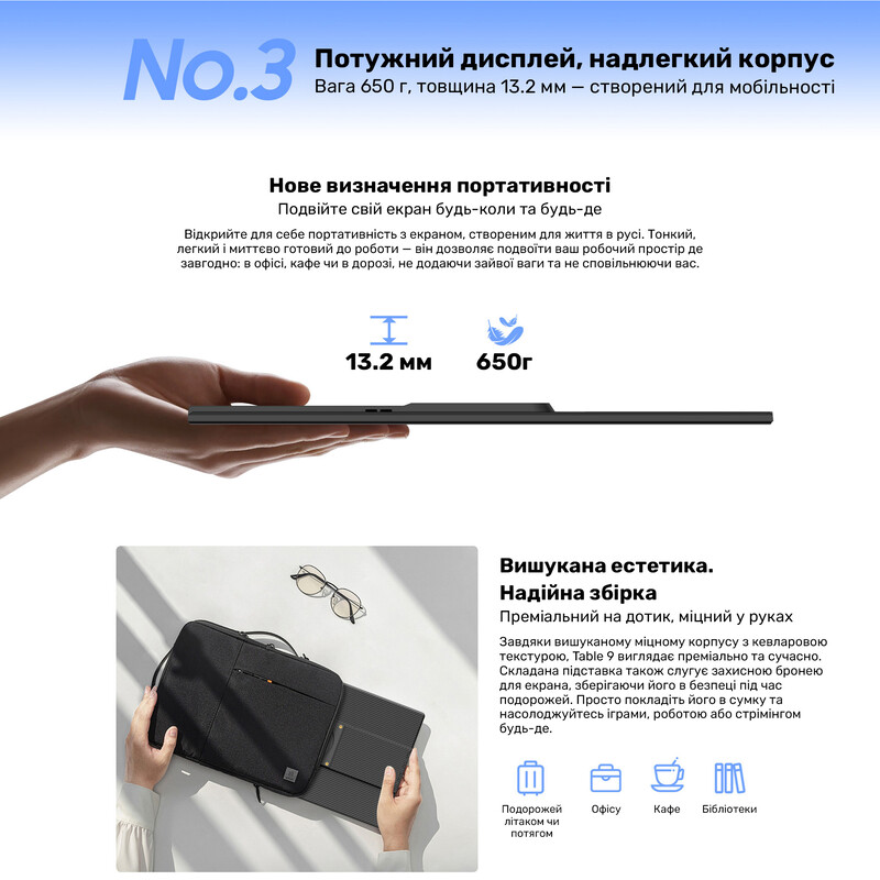 Монитор портативный Blackview 16" Table 9 (BVTABLE9) IPS Black