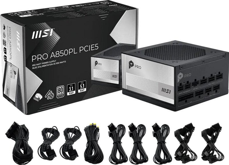 Блок живлення MSI PRO A850PL PCIE5 850W