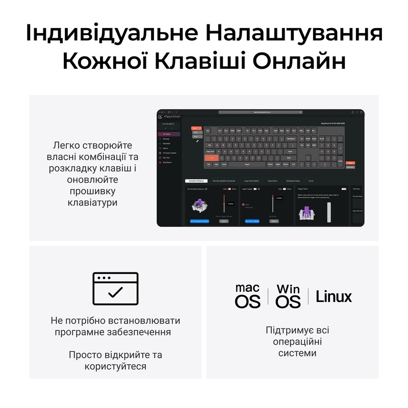 Клавіатура бездротова Keychron K10 HE Magnetic Switch Black RGB (K10H-F1-UA)
