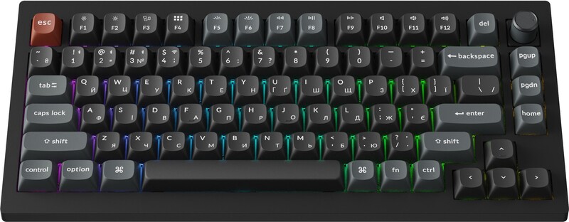 Клавіатура бездротова Keychron V1 Ultra Keychron Red Switch Black RGB (V1U-D1-UA)
