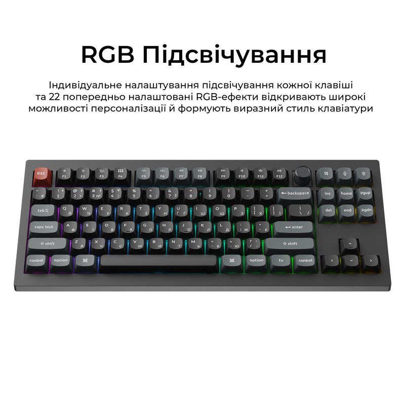 Клавіатура бездротова Keychron V3 Ultra Keychron Red Switch Black RGB (V3U-D1-UA)