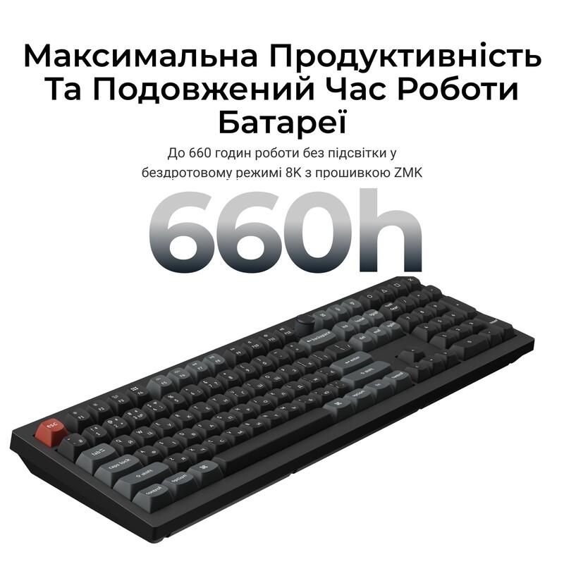 Клавіатура бездротова Keychron V6 Ultra Keychron Red Switch Black RGB (V6U-D1-UA)