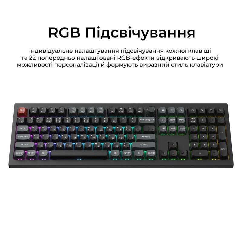 Клавіатура бездротова Keychron V6 Ultra Keychron Red Switch Black RGB (V6U-D1-UA)