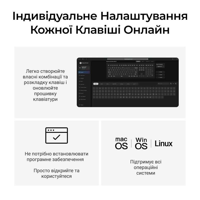 Клавіатура бездротова Keychron Q6 Ultra Keychron Red Switch Black RGB (Q6U-M1-UA)