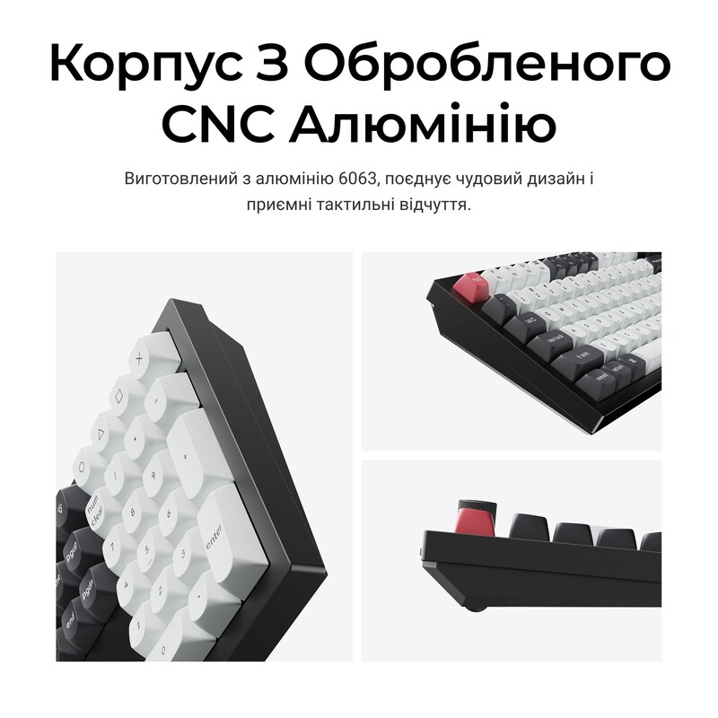 Клавіатура бездротова Keychron Q6 HE Magnetic Switch Black RGB (Q6H-M1-UA)