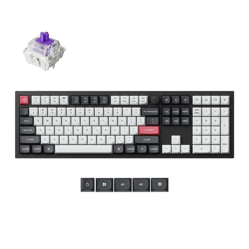Клавіатура бездротова Keychron Q6 HE Magnetic Switch Black RGB (Q6H-M1-UA)