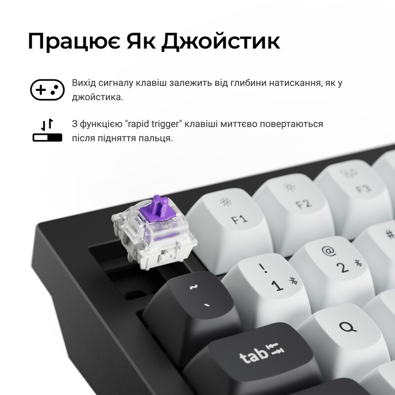 Клавіатура бездротова Keychron Q6 HE Magnetic Switch Black RGB (Q6H-M1-UA)