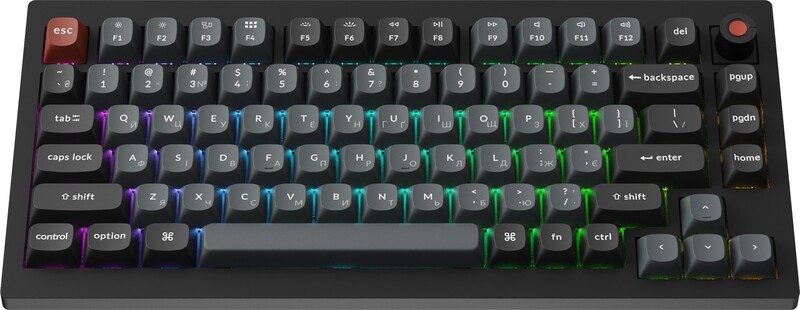 Клавіатура Keychron V1 8K Keychron Super Red Switch Black RGB (V1W-D1-UA)