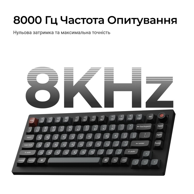 Клавіатура Keychron V1 8K Keychron Super Red Switch Black RGB (V1W-D1-UA)