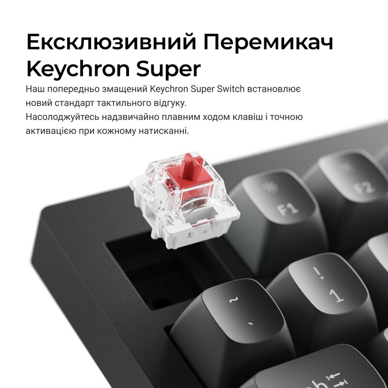 Клавіатура Keychron V6 8K Keychron Super Red Switch Black RGB (V6W-D1-UA)