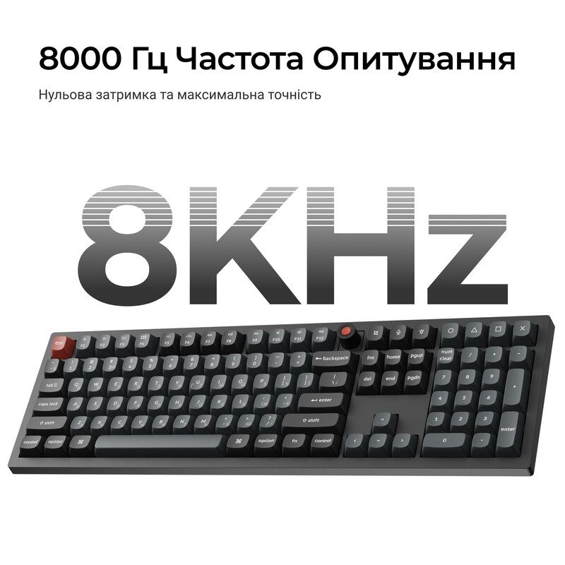Клавіатура Keychron V6 8K Keychron Super Red Switch Black RGB (V6W-D1-UA)