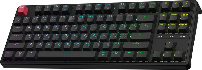 Клавіатура бездротова Keychron C3 Max Super Red Switch Black RGB (C3M-H1-UA)