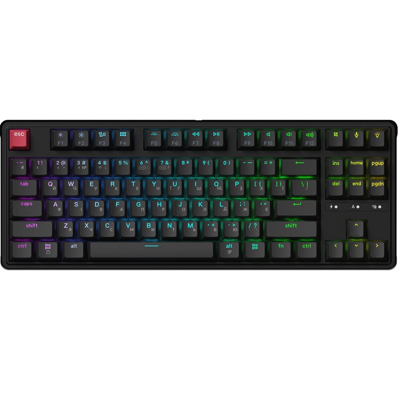 Клавіатура бездротова Keychron C3 Max Super Red Switch Black RGB (C3M-H1-UA)