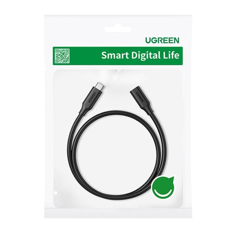 Кабель-удлинитель Ugreen US353 USB-C - USB-C (AM-AF), 1 м, Black (10387)