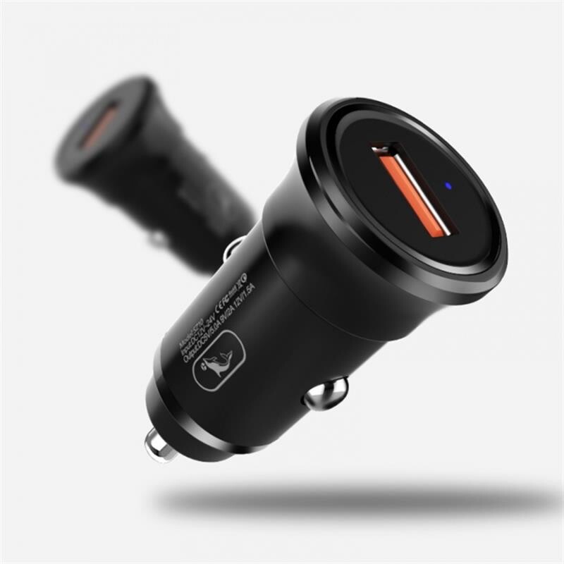 Автомобільний зарядний пристрій SkyDolphin SZ10 QC3.0 (1USB, 3.1A) Black (AZP-000086)_бн