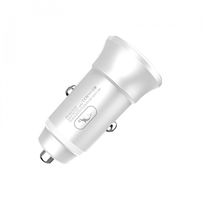 Автомобільний зарядний пристрій SkyDolphin SZ10 QC3.0 (1USB, 3.1A) White (AZP-000085)_бн