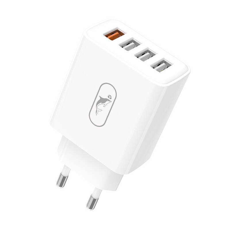 Мережевий зарядний пристрій SkyDolphin SC40 (4USBx2.4A) White (MZP-000186)_бн