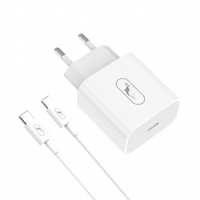 Мережевий зарядний пристрій SkyDolphin SC38T (1USBx2.4A) White (MZP-000183) + кабель USB Type-C_бн