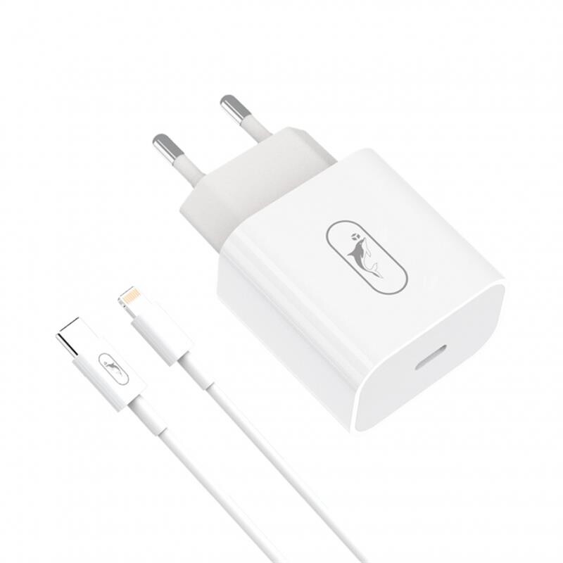 Мережевий зарядний пристрій SkyDolphin SC38L (1USBx2.4A) White (MZP-000182) + кабель Lightning_бн
