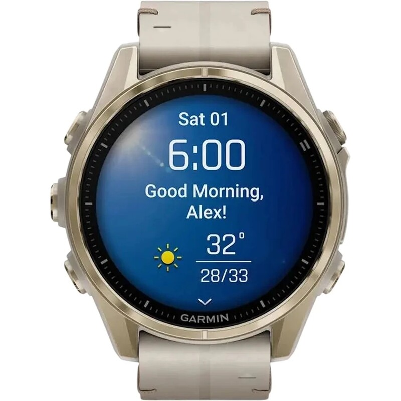 Смарт-годинник Garmin Fenix 8 43mm AMOLED Sapphire Soft Gold with Limestone Leather Band (010-02903-40)