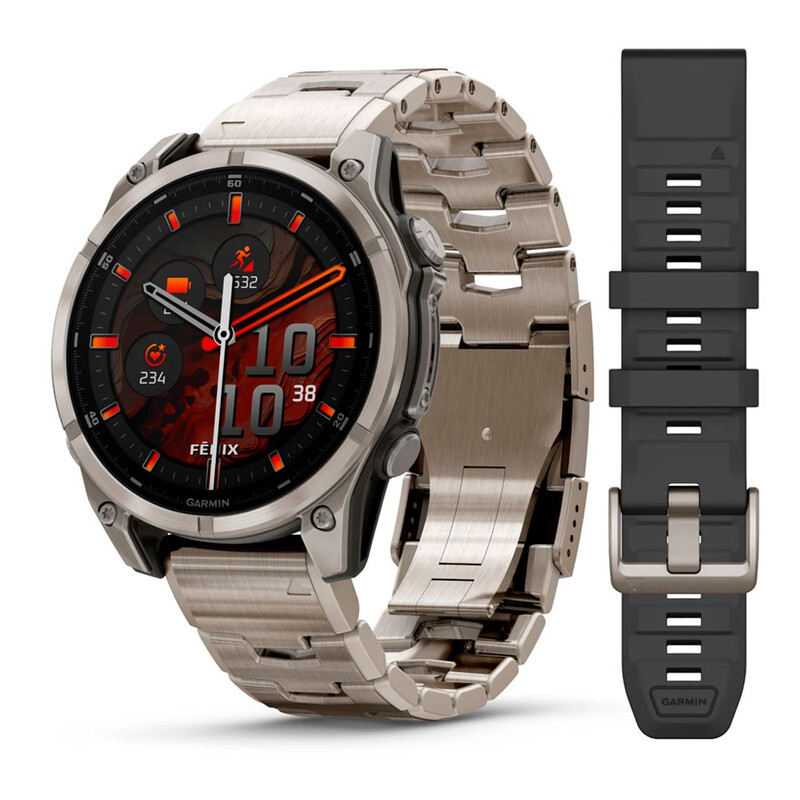 Смарт-годинник Garmin Fenix 8 47mm AMOLED Sapphire Titanium with Vented Titanium Bracelet (010-02904-40)