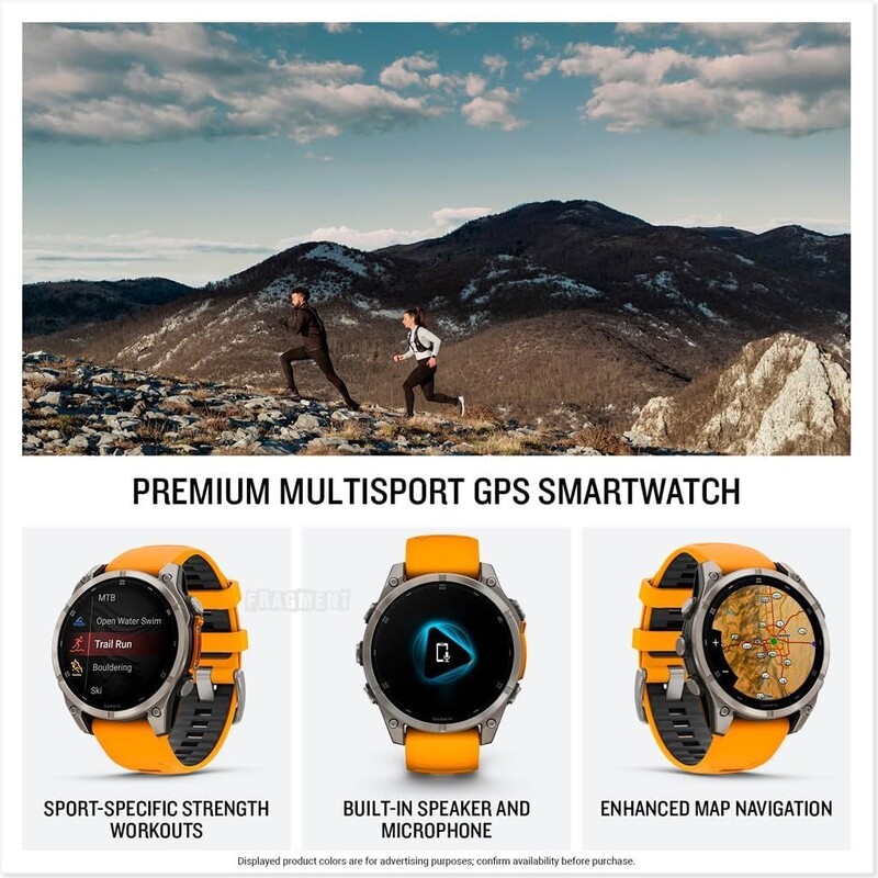 Смарт-годинник Garmin Fenix 8 47mm AMOLED Sapphire Titanium with Spark Orange/Graphite Silicone Band (010-02904-11)
