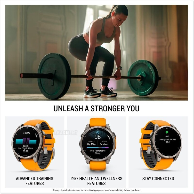 Смарт-годинник Garmin Fenix 8 47mm AMOLED Sapphire Titanium with Spark Orange/Graphite Silicone Band (010-02904-11)