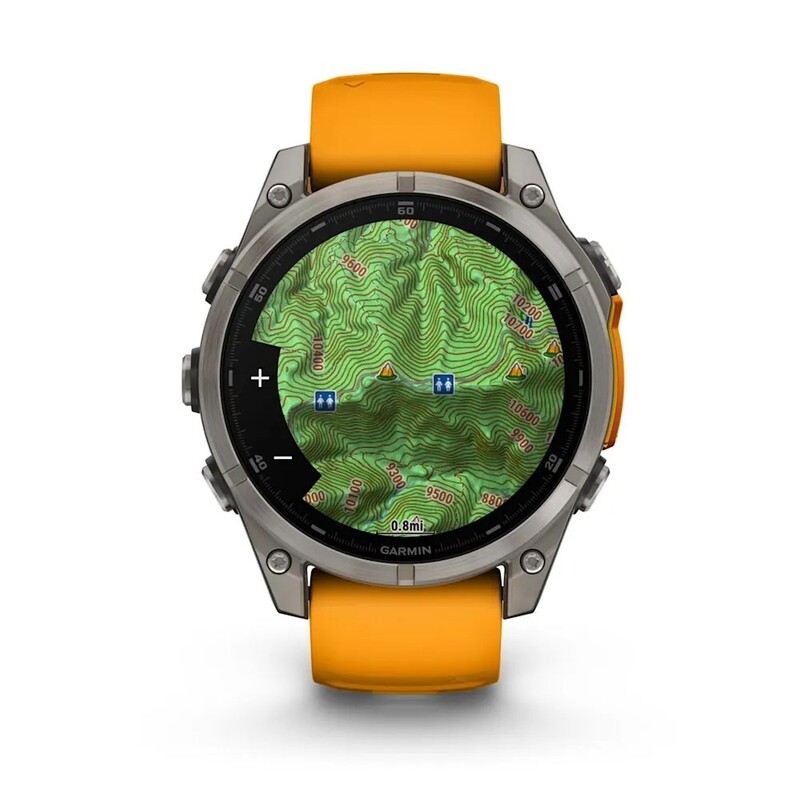 Смарт-годинник Garmin Fenix 8 47mm AMOLED Sapphire Titanium with Spark Orange/Graphite Silicone Band (010-02904-11)