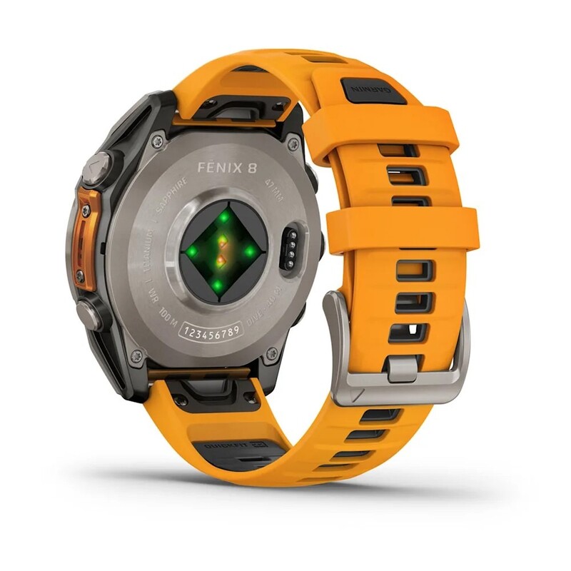 Смарт-годинник Garmin Fenix 8 47mm AMOLED Sapphire Titanium with Spark Orange/Graphite Silicone Band (010-02904-11)