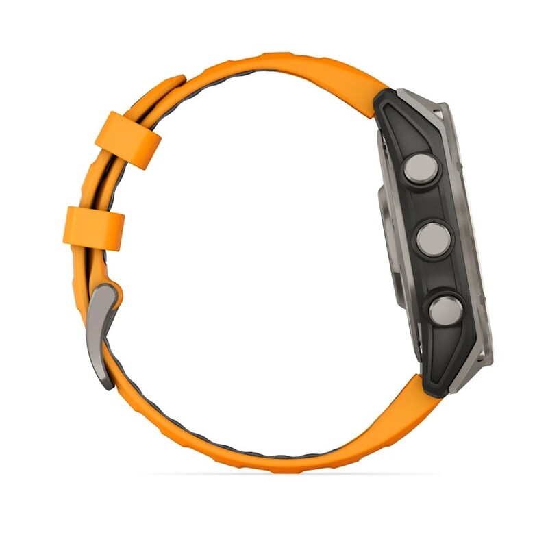 Смарт-годинник Garmin Fenix 8 47mm AMOLED Sapphire Titanium with Spark Orange/Graphite Silicone Band (010-02904-11)