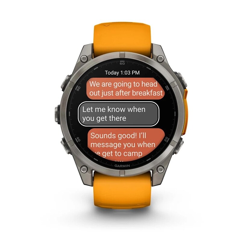 Смарт-годинник Garmin Fenix 8 47mm AMOLED Sapphire Titanium with Spark Orange/Graphite Silicone Band (010-02904-11)
