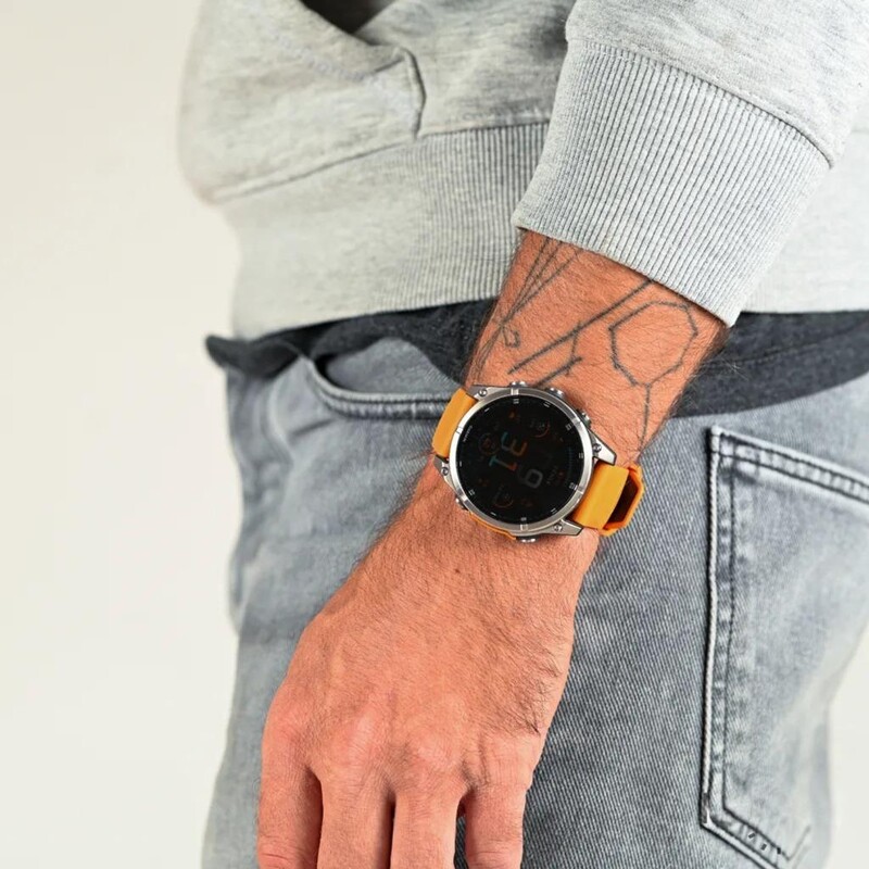 Смарт-годинник Garmin Fenix 8 47mm AMOLED Sapphire Titanium with Spark Orange/Graphite Silicone Band (010-02904-11)