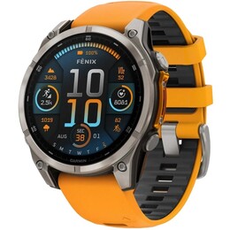 Смарт-часы Garmin Fenix 8 47mm AMOLED Sapphire Titanium with Spark Orange/Graphite Silicone Band (010-02904-11)