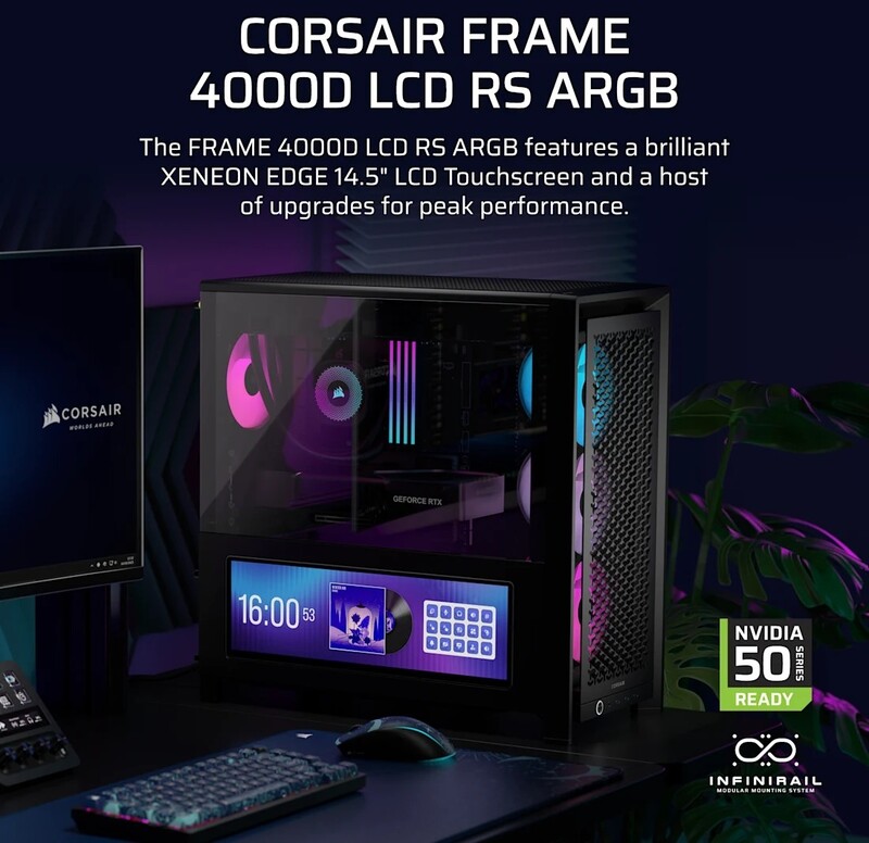 Корпус Corsair Frame 4000D LCD RS ARGB Black (CC-9011326-WW)