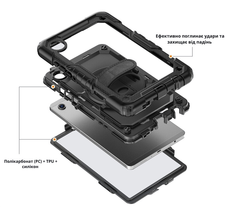 Чехол-накладка BeCover FortTab противоударный для Samsung Galaxy Tab A11 Plus SM-X236B 11.0" Black (715640)