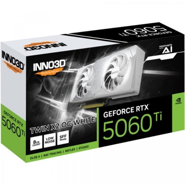 Видеокарта GF RTX 5060 Ti 8GB GDDR7 Twin X2 OC White Inno3D (N506T2-08D7X-193075W)