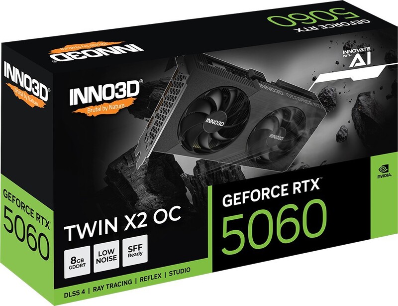 Вiдеокарта GF RTX 5060 8GB GDDR7 Twin X2 OC V2 Inno3D (N50602-08D7X-195071N)