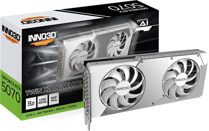 Вiдеокарта GF RTX 5070 12GB GDDR7 Twin X2 OC White Inno3D (N50702-12D7X-195064W)