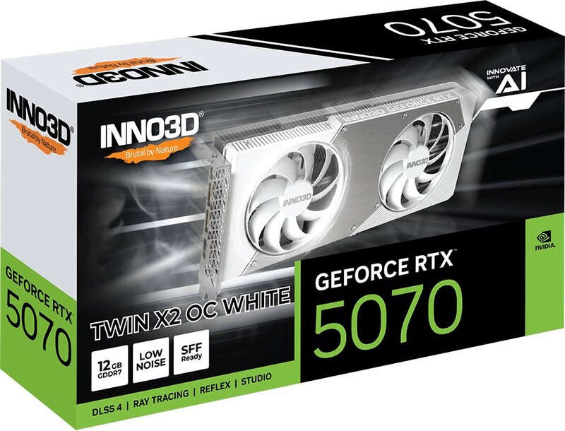 Видеокарта GF RTX 5070 12GB GDDR7 Twin X2 OC White Inno3D (N50702-12D7X-195064W)