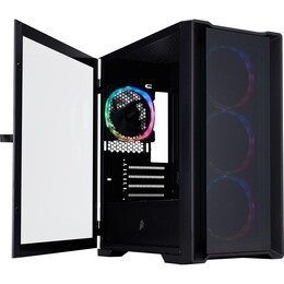 Корпус 1stPlayer T4-G-BK-4FS7 Black