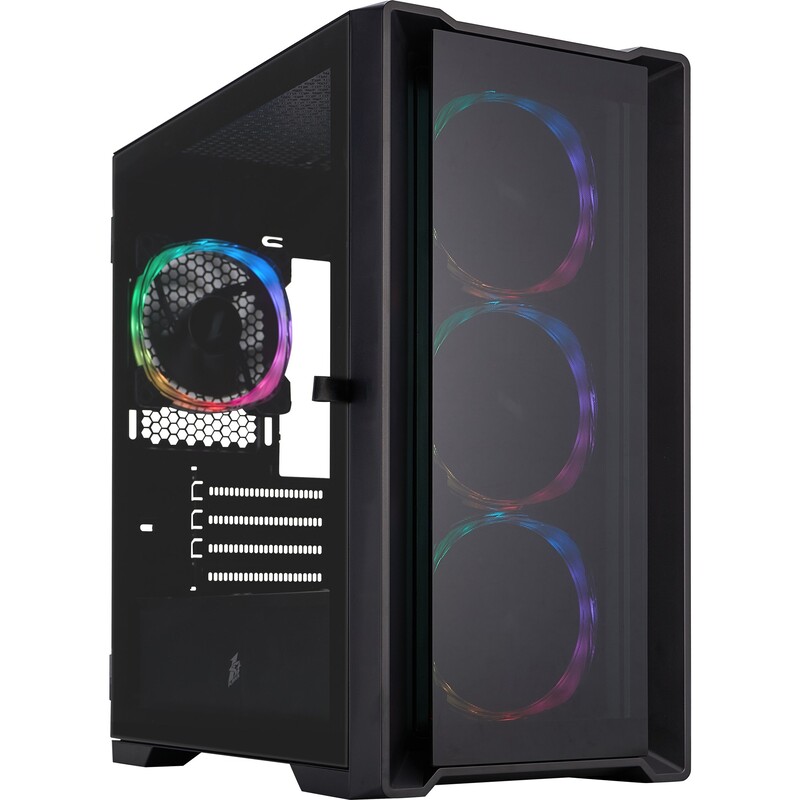Корпус 1stPlayer T4-G-BK-4FS7 Black