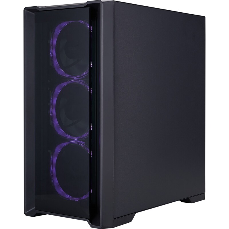 Корпус 1stPlayer T4-G-BK-4FS7 Black