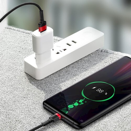 Кабель Baseus Cafule HW QC USB-USB-C, 40W 1м Gray/Black (CATKLF-PG1)