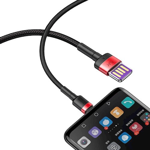 Кабель Baseus Cafule HW QC USB-USB-C, 40W 1м Gray/Black (CATKLF-PG1)